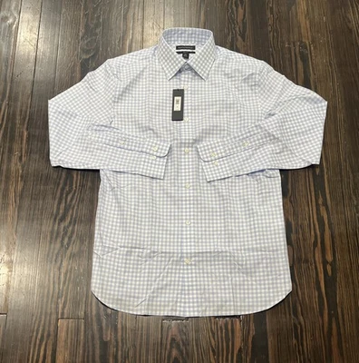 Banana Republic Button Up Shirt Men’s Medium Slim Plaid Blue White Cotton NEW - Image 1 of 4