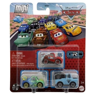 Disney Pixar Cars Mini Racers Paquete de 3 - Rayo McQueen, Mater y Carla... Foto 1 de 4