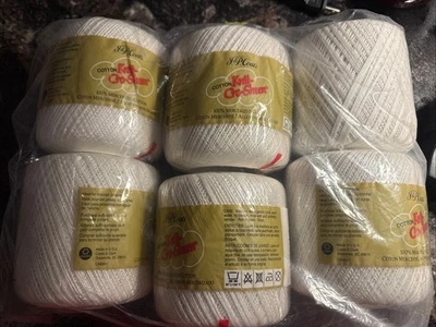 J&P Coats Knit-Cro-Sheen Thread Mercerized Cotton 325 yds. 0001 White Sz: 10 USA - Image 1 of 4