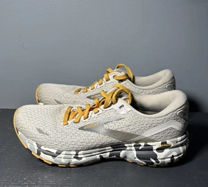 Brooks Ghost 15 Gray Sunflower Camo Mens Running Shoes Sz 7.5 Athletic Sneakers - Picture 1 of 8