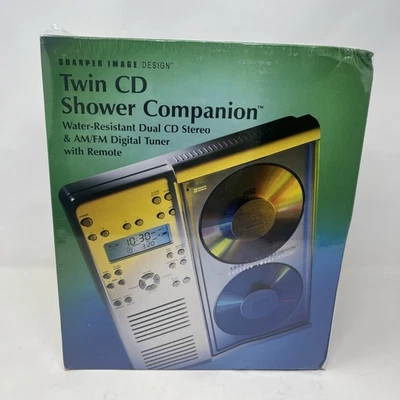 Sharper Image Twin CD Player AM/FM Stereo Shower Companion Water Resistant NIB - Image 1 of 4