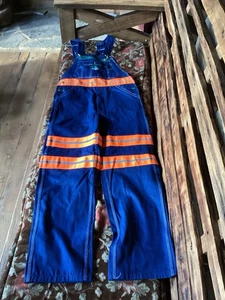 Liberty Bib Safety Overalls With Hi-Vis Tape 32x32 Denim Blue Jean Carpenter - Picture 1 of 7