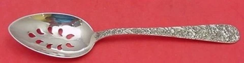 Repousse by Kirk Sterling Silver Serving Spoon Pierced 9-Hole Custom Made 8 3/8" Cover