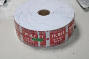 Red Raffle Tickets Double Roll 2000 Tickets Consecutively Numbered 50/50 ... - Picture 1 of 1