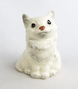 Vintage Hagen Renaker Miniature White Seated Persian Mama Cat Figurine - Picture 1 of 7