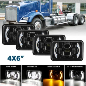 4pcs For GMC C1500 Suburban G2500 G3500 Van 4x6" LED Headlights Hi/Lo Beam DRL - Picture 1 of 12