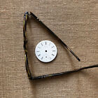 Vintage Elgin Pocket Watch Dial 1-3/4' Diam Unused Roman Numerals Enameled Parts