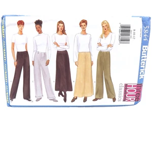 Butterick 5844 Sewing Pattern Size 8 10 12 Skirt Wide Legged Pants Cuffs Ladies - Picture 1 of 4