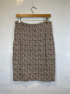 Gonna a matita St. John Collection tweed maglia vestibilità dritta misto lana marrone taglia 6 - Foto 1 di 8