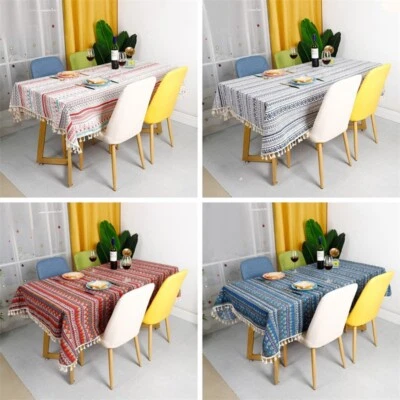 1pc Ethnic Tablecloth Retro Boho Tabletop Cover Rectangular for Home Decor - Image 1 of 4