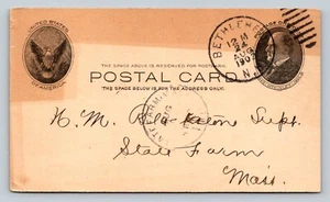 c1903 Bethlehem NH To State Farm MA Postal Card About Keeping Sick Child Home 1c - Picture 1 of 2