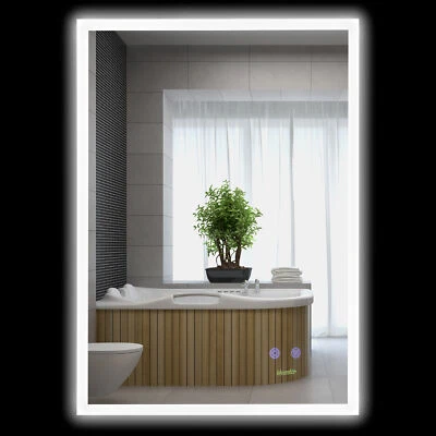 kleankin Specchio Bagno con Luce LED, Funzione Anti-Appannamento e Tasti Touch - Immagine 1 di 4