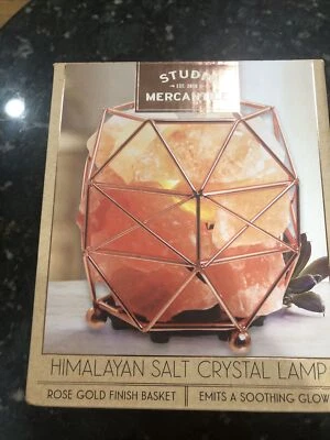 Cesta de lámpara de cristal de sal del Himalaya Studio Mercantile-------NUEVA EN CAJA Foto 1 de 4