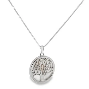 925 Silver Family Tree of Life Pendant with Mother of Pearl RRP£40 (Pxx0716) BOX - Picture 1 of 7