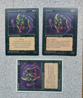 UNPLAYED GERMAN ITALIAN Bog Imp MtG FBB Foreign Black Border DARK Renaissance NM - Image 1 of 2