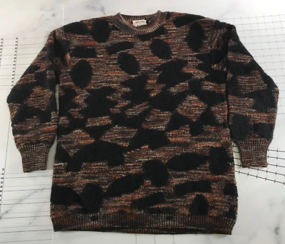 Suéter Missoni Vintage Mujer Pequeño Negro Naranja Marrón Negro Rayas Abstractas Foto 1 de 4