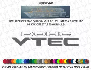 Dohc Vtec Rear Sticker Badge Emblem Nameplate for Honda Prelude Integra Del Sol - Picture 1 of 3