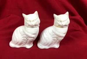 Vintage Avon 2er Set kleine Perserkatzen Katzen weiß Milchglas - Bild 1 von 6