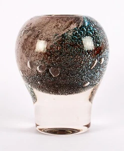 Vintage Nuutajarvi Notsjo 'Vulkan' Glasvase von Heikki Orvola, signiert - Bild 1 von 6