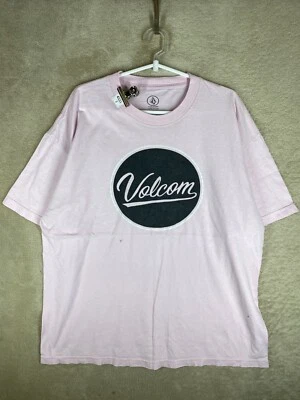 Volcom Casual T-Shirts Top Size XL Mens Pink Logo Short Sleeve - Image 1 of 4