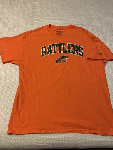 FAMU Florida A&M University Rattlers Orange Russell Athletics Gray Shirt Size XL Cover