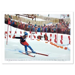 William Nelson Rosi Mittermaier 76 Olympics Lithograph Hand signed US Artist - Picture 1 of 5