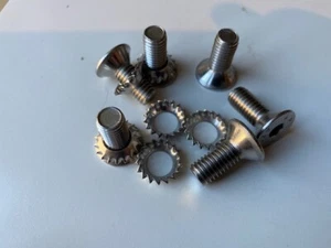 Neu Fiat X1/9 X19 6er Set Edelstahl Türscharnier Schrauben & V Unterlegscheiben - Bild 1 von 1