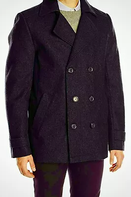 CALVIN KLEIN BLACK DOUBLE-BREASTED PEACOAT MEN'S SZ XL NWOT - Image 1 of 4