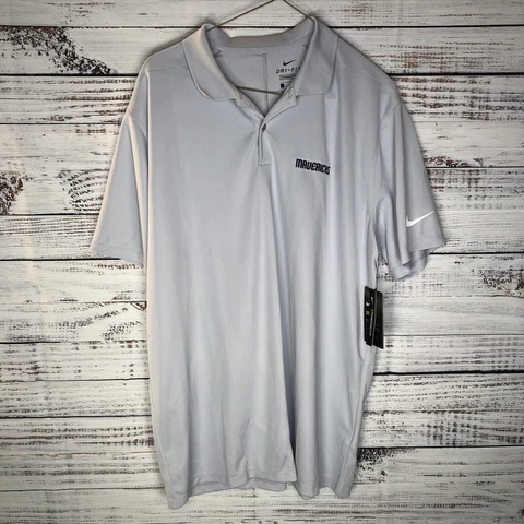 New Dallas Mavericks NBA Nike Dry Victory Golf Polo Shirt Gray Men’s Size Large Cover