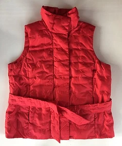 Women's Talbots Red Goose Down Blend Belted Vest-Sz 1X - Picture 1 of 4