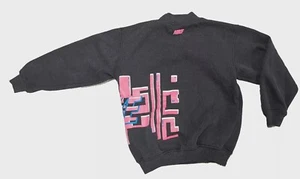 TRUE VINTAGE Nike Dark Gray Pink Turquoise Sweatshirt Size Large Girls - Picture 1 of 9