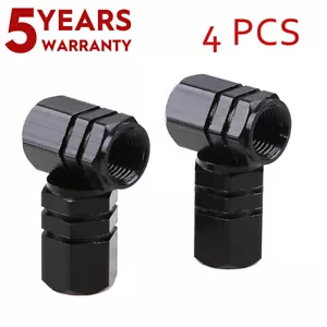 BLACK Hex Car SUV Wheels Tire Air Valve Caps Stem Dust Cover Sport Decorate Gift - Picture 1 of 12