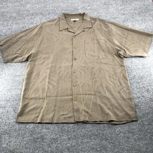 Tommy Bahama Shirt Mens XL Relaxed 100% Silk Green Palm Tree Travel Beach Resort - Picture 1 of 15