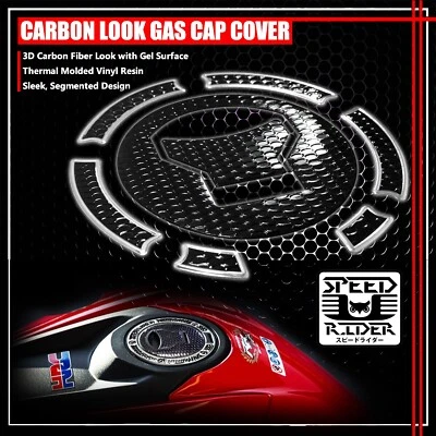 13-23 CB 500/CBR 500/650F PERFORADO NEGRO Y CROMO 3D TANQUE DE GASOLINA TAPA DE COMBUSTIBLE CUBIERTA ALMOHADILLA Foto 1 de 4