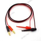 4mm Banana Plug Connector to Test Hook Clip Probe Lead Cable For Multimeter 24H