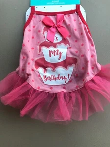 DOG DAZZLERS Pink "IT'S MY BIRTHDAY" TUTU DRESS Puppy/Dog xsmall - Picture 1 of 1