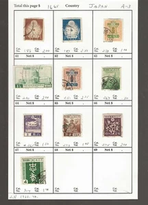 JAPAN Classics...Sc #186/314...Mint & Used...1923/40...10 Diff...SCV $16.65 - Picture 1 of 1
