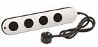 Hpm Pod Powerboard 10A 4-Outlets 0.9M Lead,Safety Shutters White/Black*Aus Brand