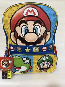 Nintendo Super Mario Bros Backpack 17” With Laptop Sleeve Mario Bros Backpack - Picture 1 of 12