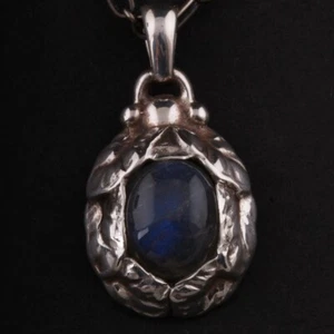 GEORG JENSEN Sterling Pendant Of The Year 1997 with Labradorite, Silver. DENMARK - Picture 1 of 5
