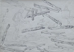 Sigmund Freudenberger zugeschrieben Tischler Studie Bleistift Zeichnung um 1780 - Picture 1 of 7