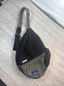 Bolso Bandolera KAVU Cuerda Bolso de Hombro Negro Lona Viaje Informal Bolsillos - Imagen 1 de 4