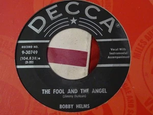 BOBBY HELMS-THE FOOL AND THE ANGEL-DECCA - Picture 1 of 2