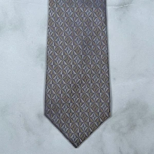 Cravatta Van Heusen tradizionale 100% seta fatta a mano in Cina cravatta grigio oro - Foto 1 di 7