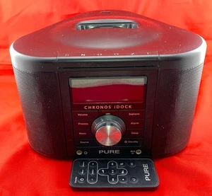 Pure Chronos iDock Series 2 DAB/FM Stereo Alarm Clock Radio Black. Near mint - Picture 1 of 5