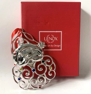 Lenox Scintillante e Pergamena Multicristallo Placcato Argento Babbo Natale Decorazione Natalizia - Foto 1 di 4