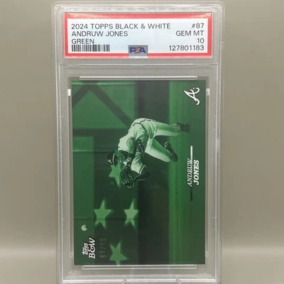2024 Topps Blanco y Negro Andruw Jones Verde/99 PSA 10!  POP 1! Braves Foto 1 de 3