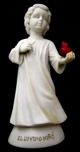 El Divino Nino Divine Infant Child Jesus Statue White Stone Holding Heart 8" - Picture 1 of 5