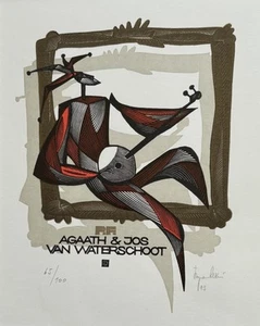 ARKADY PUGACHEVSKY: bookplate for Agaath & Jos van Waterschoot; in mat - Picture 1 of 2