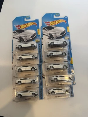 Hot Wheels Tesla Modelo S 175/365 Blanco HW Fresco de Fábrica 6/10 ¡LOTE DE 10! Free Sh Foto 1 de 4